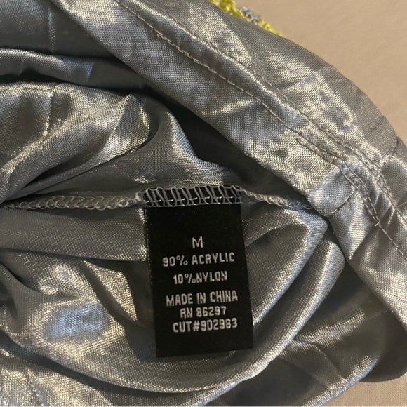 Maxi knit Dress With Brown Shimmer Slip Dress Underlay Women Size M - Picture 3 of 7